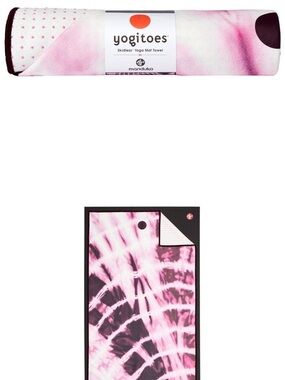 Yogitoes by Manduka Pink Tie-Dye Skidless Yoga Mat Towel